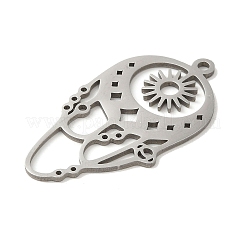 変色しない201ステンレススチールペンダント  太陽と星  ステンレス鋼色  33x17x1mm  穴：1.6mm&nbsp;STAS-B049-06P