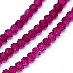 天然石ホワイトジェイドビーズ連売り  多面カット  染め  ラウンド  2.5x2mm  穴：0.5mm  約175個/連  13.3インチ（340mm）&nbsp;G-G914-2mm-06