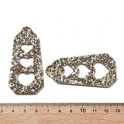 PUレザービッグペンダント  鉄のリング付き  バレンタインデーコレクション  ハート  62.5x31x2mm  穴：1.6mm&nbsp;FIND-R050-03J