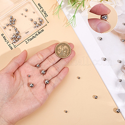 50個 5スタイル 304ステンレススチール製イヤーナット  丸いボールイヤーバック  ステンレス鋼色  3~8mm  穴：0.8~0.9mm  10個/スタイル&nbsp;STAS-BBC0005-46P