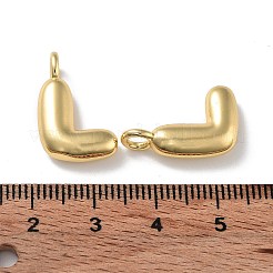 真鍮チャーム  カドミウムフリー＆ニッケルフリー＆鉛フリー  18KGP本金メッキ  文字l  19x12.5x5mm  穴：3.2mm&nbsp;KK-A199-01G-L