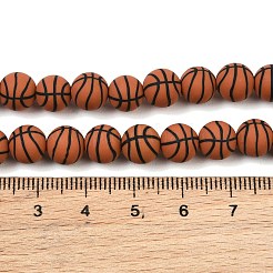 手作り樹脂粘土ビーズ連売り  バスケットボールでラウンド  シエナ  8mm  穴：1.2mm  約40個/連  12.20''（31センチメートル）&nbsp;PY-CBAEC33-01K