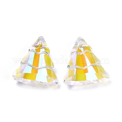 ガラスラインストーンチャーム  クリスマスツリー  クリスタルのきらめき  15x13.5x5mm  穴：1.2mm&nbsp;RGLA-O002-A01-001SI