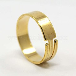 Adjustable Finger Rings Components Iron Ring Settings&nbsp;IFIN-M003-01G-NF