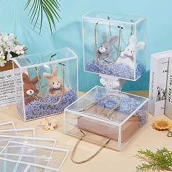 Transparent Foldable PET Flower Storage Boxes with Rope Handle&nbsp;CON-WH0001-38