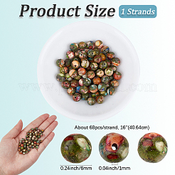 1 Strand Dyed Natural Imperial Jasper Round Beads Strands&nbsp;G-PA0002-57A