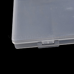 （不良品処分セール：傷あり）透明プラスチックビーズ容器  ヒンジ付き蓋付き  ビーズなど  長方形  透明  18.5x9.5x1.8cm&nbsp;CON-XCP0002-73