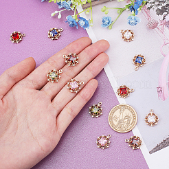 12Pcs 6 Color Rack Plating Brass Micro Pave Clear Cubic Zirconia Pendants&nbsp;KK-GA0001-08-RS