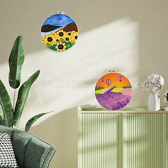 Flower Hanging Painting Needle Felting Kit for Beginners&nbsp;DIY-WH0304-983