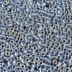 MIYUKIデリカビーズ  シリンダー  日本製シードビーズ  11/0  （db1677)パール裏地透明淡灰色ab  1.3x1.6mm  穴：0.8mm  約10000個/袋  50 G /袋&nbsp;SEED-X0054-DB1677