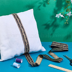 ヴィンテージジャカードポリエステルリボン1本  刺繍入りの織りリボン  衣類用アクセサリー  ゴールド  1-1/4インチ（33mm）  約7.66ヤード（7m）/セット&nbsp;OCOR-PH0007-36A