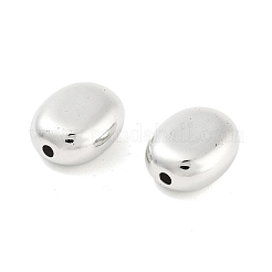 CCBプラスチックビーズ  オーバル  プラチナ  8x7x4mm  穴：1mm  約2500個/500g&nbsp;CCB-S164-42P