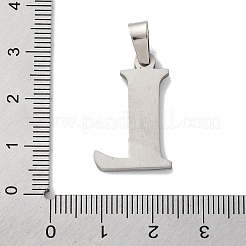 ステンレスペンダント201個  ラインストーン付き  文字L  文字l  25x16x2mm  穴：6x3mm&nbsp;STAS-Q342-53P-L