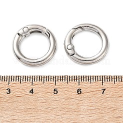 亜鉛合金スプリングゲートリング  リング  プラチナ  20x3mm&nbsp;FIND-K026-06P