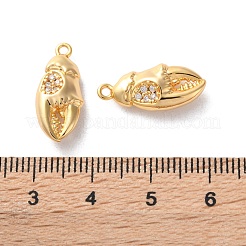 Brass Micro Pave Clear Cubic Zirconia Pendants&nbsp;KK-L221-004G