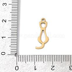 ステンレスペンダント201個  猫の形のチャーム  18KGP本金メッキ  18x8x1mm  穴：1.4mm&nbsp;STAS-F316-22G-03