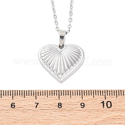 Heart 304 Stainless Steel Pendant Necklaces&nbsp;NJEW-H059-18P