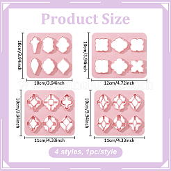 4個 4スタイル ABSプラスチック型  粘土カッター  ピアス作りに  混合図形  フラミンゴ  100~120x100x10mm  内径：29~37.5x26~37mm  1個/スタイル&nbsp;DIY-ME0002-46