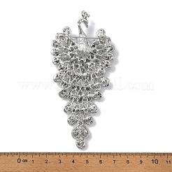 女性用合金ラインストーンブローチ  ピーコック  サファイア  108x49x11.5mm&nbsp;JEWB-C024-01P-01