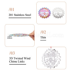 2Pcs 2 Colors 201 Stainless Steel Connector Charms/Links&nbsp;STAS-TA0005-61