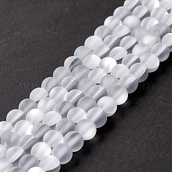 合成ムーンストーンビーズ連売り  艶消し  ラウンド  透明  6mm  穴：1mm  約60~64個/連  14.76''~15.55''（37.5~39.5センチメートル）&nbsp;G-E573-01A-16