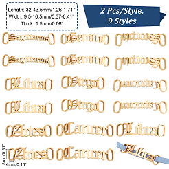 14pcs 7 style Constellations Theme 201 Stainless Steel Shoe Lace Decorations&nbsp;AJEW-PH0011-22