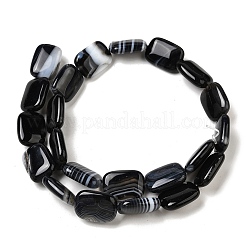 Natural Striped Agate/Banded Agate Beads Strands&nbsp;G-B137-B01-01B