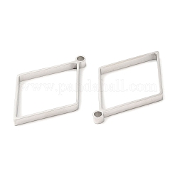 Non-Tarnish 304 Stainless Steel Open Back Bezel Rhombus Pendants&nbsp;STAS-Z040-02B-P