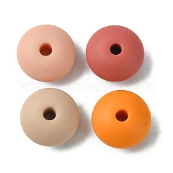 ロンデル食品グレードの環境に優しいシリコーン焦点ビーズ  オレンジ  11.5x7mm  穴：2.5mm  4色  10個/カラー  40個/袋&nbsp;SIL-F003-07B