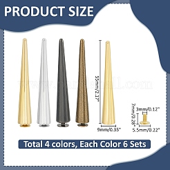 24Pcs 4 Colors Alloy Rivets Set&nbsp;FIND-WR0011-61
