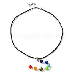 Natural & Synthetic Chakra Gemstone Pendant Necklaces&nbsp;NJEW-JN04539