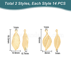 28Pcs 2 Style Ion Plating(IP) 304 Stainless Steel Pendants&nbsp;STAS-UN0049-74