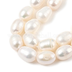 天然養殖淡水パールビーズ連売り  ライス  グレード3 A  古いレース  6~7mm  穴：0.7mm  約40~41個/連  13.31~13.58''（33.8~34.5センチメートル）&nbsp;PEAR-I007-01C-06A
