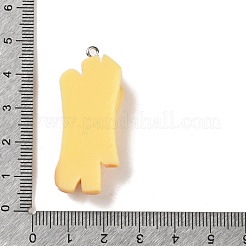模造食品樹脂ペンダント  プラチナメッキ鉄ループ付き  フライドポテト  42.5x17x12mm  穴：2mm&nbsp;FIND-B035-04C