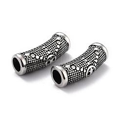 304ステンレスチューブビーズ  フルール·ド·リス  アンティークシルバー  30x9mm  穴：6mm&nbsp;STAS-F169-41AS