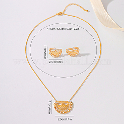 Elegant Brass Micro Pave Clear Cubic Zirconia Moon Stud Earrings & Pendant Necklaces Sets for Women&nbsp;LR0854