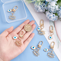 6Pcs 6 Style Evil Eye Resin Pendant Decorations for Women&nbsp;KEYC-AR0001-21