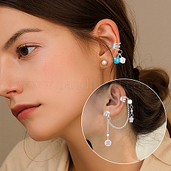 ユニセックス 304 ステンレススチール イヤーカフ 金具 穴付き 100個  ステンレス鋼色  10x3.5~10mm  穴：0.8mm&nbsp;FIND-DC0001-14