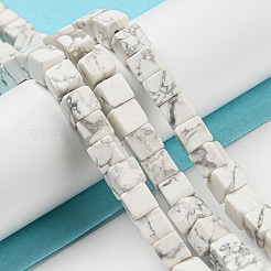 天然石ハウライトビーズ連売り  キューブ  6~6.5x6~6.5x6~6.5mm  穴：1.2mm  約63~64個/連  15''~15.16''（38.1~38.5センチメートル）&nbsp;G-Q1008-B17