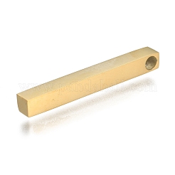イオンプレーティング（IP）304ステンレススチール研磨ペンダント  バー  ゴールドカラー  40x5x5mm  穴：3~3.5mm&nbsp;STAS-J029-01G