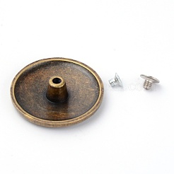 合金＆鉄クラフトソリッドスクリューリベット  DIYレザークラフト爪  フラットラウンド  アンティークブロンズ  30x8mm  穴：2mm  ネジ:5x4mmと7x4.5mm&nbsp;PALLOY-WH0084-12AB