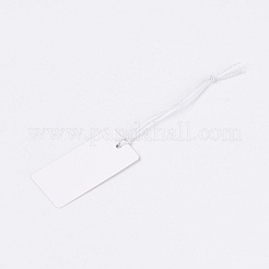 紐付き長方形の白紙の値札  ホワイト  3.6x1.8x0.03cm&nbsp;CDIS-S023-2-01