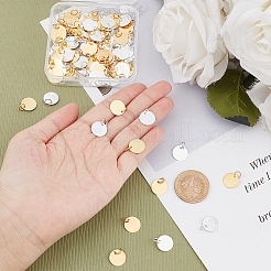 100Pcs 2 Colors Brass Stamping Blank Tag Charms&nbsp;KK-AR0002-51