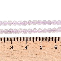 ファセット加工された丸い天然ラベンダーアメジストビーズ連売り  3.5mm  穴：0.6mm  約116~117個/連  15.04''~15.28''（38.2~38.8センチメートル）&nbsp;G-K373-B09-01