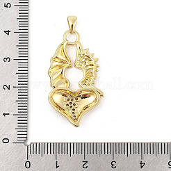 Brass Micro Pave Cubic Zirconia Pendants&nbsp;KK-P300-07G