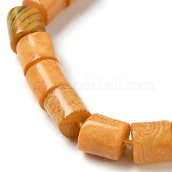 天然石クォーツビーズ連売り  染め  コラム  オレンジ  7x6mm  穴：1.2mm  約63個/連  15.35''（39センチメートル）&nbsp;G-Q169-A01-01D