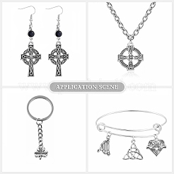 100Pcs 10 Styles Irish Tibetan Style Alloy Pendants&nbsp;TIBEP-CJ0002-10