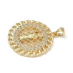 Brass Micro Pave Cubic Zirconia Pendants&nbsp;KK-L243-05G-03