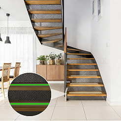 PEVA Self-Adhesive Luminous Anti-slip Sticker with Neon Green Strip&nbsp;AJEW-WH0643-004