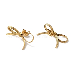 Ion Plating(IP) 304 Stainless Steel Bowknot Stud Earrings&nbsp;EJEW-H007-04G
